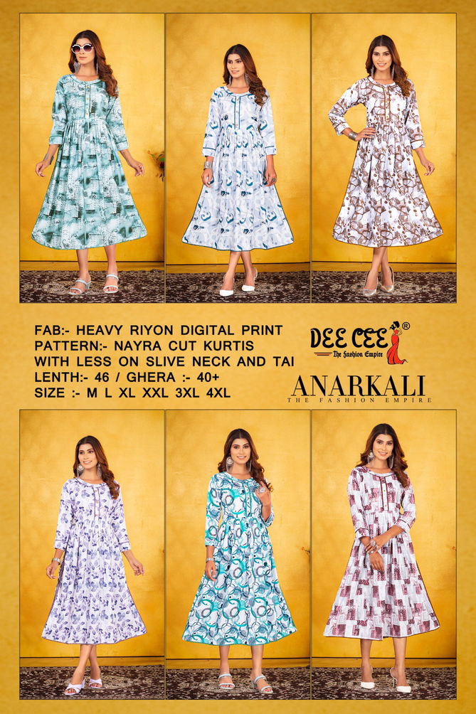 Anarkali By Deecee Rayon Digital Printed Kurtis Wholesale Shop In Surat
